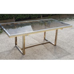 Table vintage 1970 métal doré